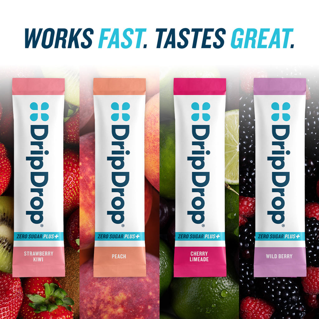 Zero Sugar Plus, Strawberry Kiwi, Peach, Cherry Limeade, Wild Berry, 16 oz sticks, 16 count Q0